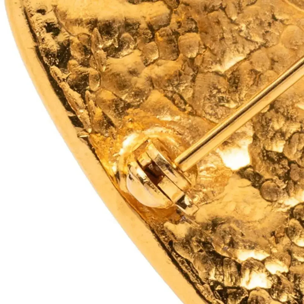 CHANEL Vintage Gold Logo Brooch